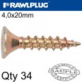 R-TS CHIPBOARD HD SCREW 4.0X20MM X40 PER BAG